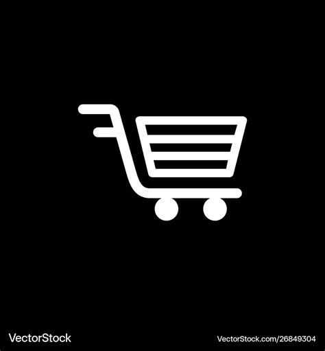 Shopping cart icon on black background black flat Vector Image