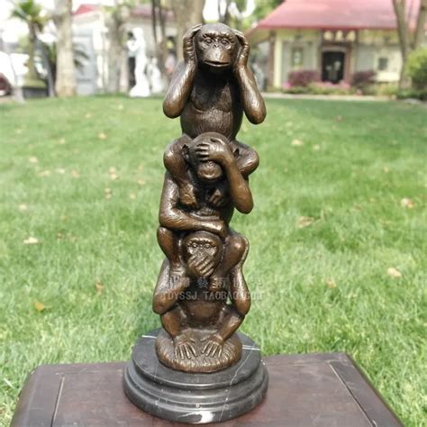 Copper sculpture monkey crafts animal sculpture art decoration home ...