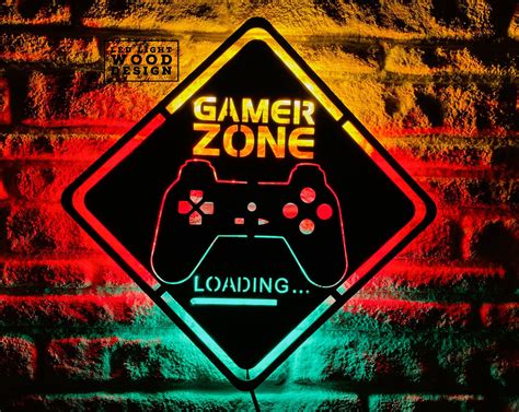 Gamer Zone Led Sign, Gaming Room Decor, Game Room Decor, Game Room ...