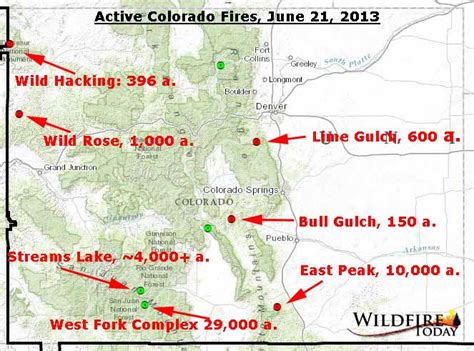 Map of active fires in Colorado, June 21, 2013 - Wildfire Today