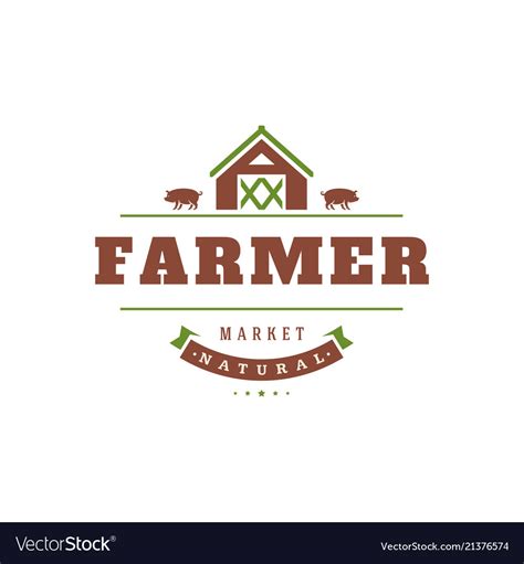 Farmers market logo template Royalty Free Vector Image