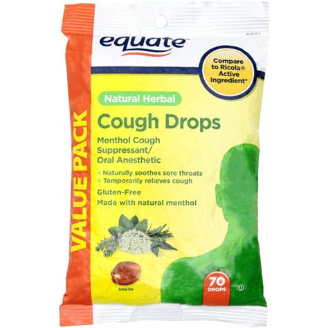 Equate Natural Herbal Cough Drops Menthol, 70 Ct - Walmart.com - Walmart.com