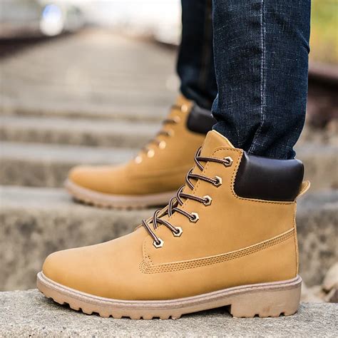 2018 New Autumn Winter Boots Men Suede Leather Unisex Fashion Snow boots Male Work Shoes Lover ...