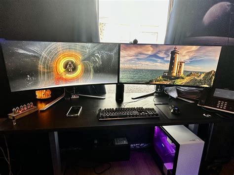 Upgraded setup a while ago. 2x AW3821DW need bigger desk for a third. : r/ultrawidemasterrace