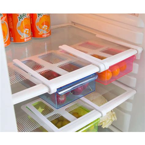 New Arrival 1PC Home Refrigerator Storage box Slide Fridge Freezer Organizer Storage Rack Shelf ...