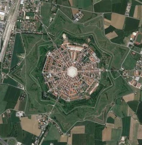 Aerial view of Palmanova, Italy. : r/Starforts
