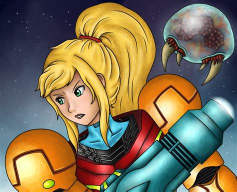 Samus and baby Metroid by Star-Charm on DeviantArt