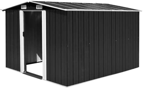 mewmewcat Garden Shed Extra Large Metal Storage Shed With 4 Vents Outdoor Use 257x298x178 cm ...