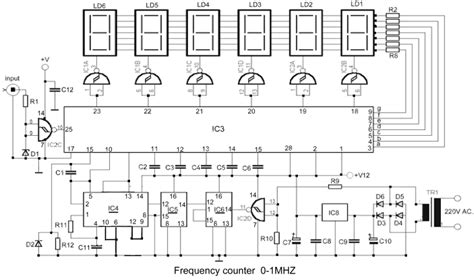 0 to 1MHz Frequency Counter Circuit with IC MK50398 - The Circuit