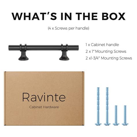 Ravinte Cabinet Pulls Kitchen Cupboard Handles with Round Base Matte B