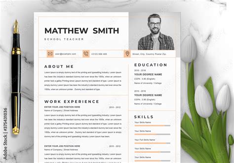 Modern Resume Stock Template | Adobe Stock