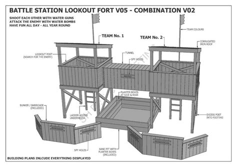 CUBBY HOUSE / FORT / SAND PIT- COMBO V2 - Build With Your Kids - Building Plans Cubby House ...