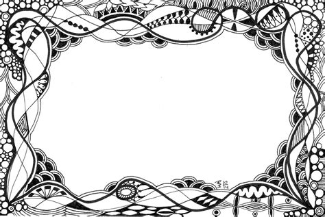 A #zentangle border, nice for a card or menu. Made by Francine Derks. Zen Doodle, Doodle Art ...