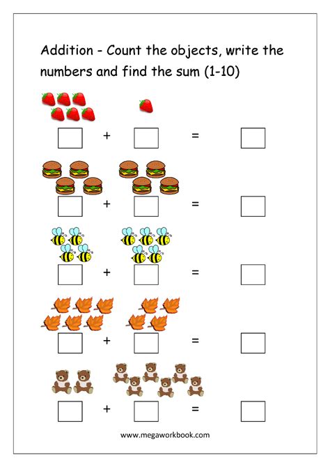 Addition Worksheets For Kindergarten - Math Addition Worksheets ...