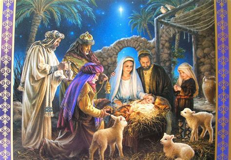Leanin' Tree Dona Gelsinger Inspirational Nativity Scene Christmas Greeting Card | Christmas ...