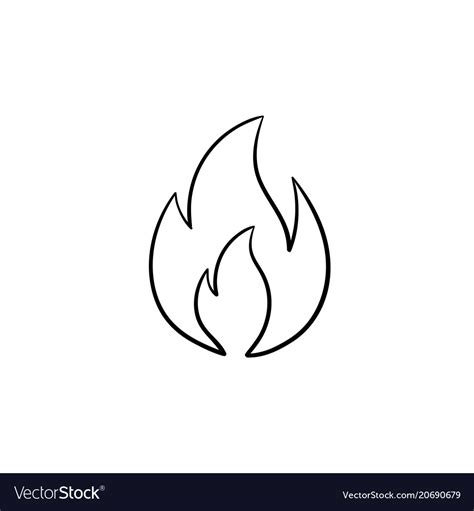 Fire flame hand drawn sketch icon Royalty Free Vector Image