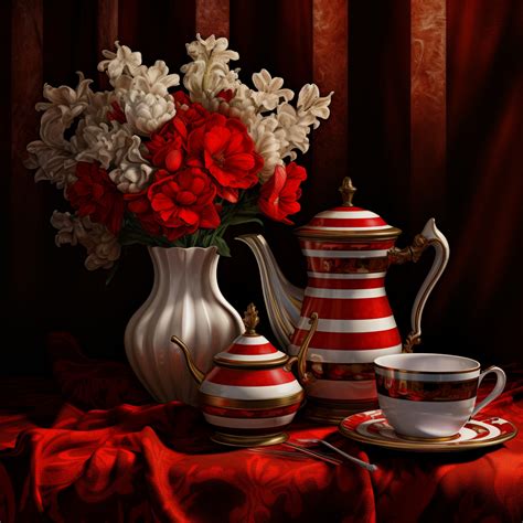 Holiday Floral Peppermint Pottery Free Stock Photo - Public Domain Pictures