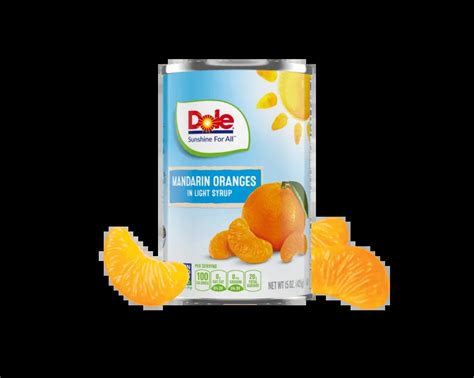 Dole® Canned Mandarin Oranges in Light Syrup: 15 oz, Large - Dole® Sunshine