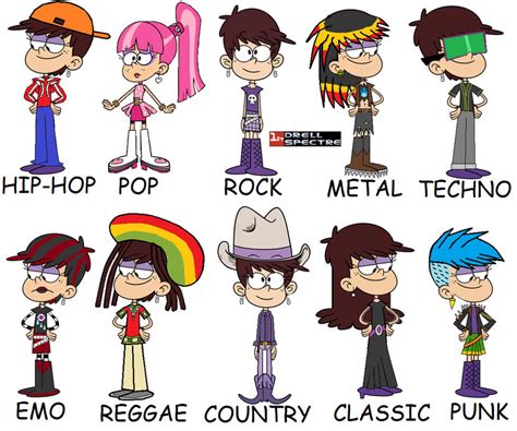 10 Styles of Luna Loud by FirstDrellSpectre on DeviantArt