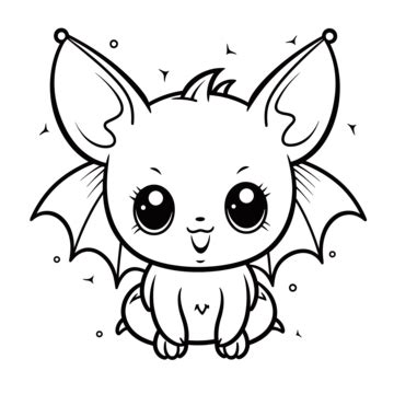 Cute Bat Coloring Page Free Coloring Pages For Kids And Adults Outline ...