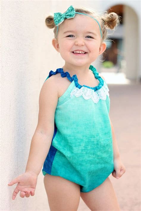 The Ocean Ombre Romper is an absolutely stunning display of colors for your little ones outfit ...