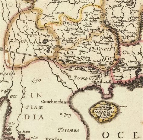 Old Map of China and East Asia, 1669 by Blome - Great Wall, Cantons, K – The Unique Maps Co.