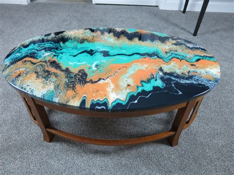 Mid Century Modern Coffee Table by Jean Macaluso Resin Table Top ...
