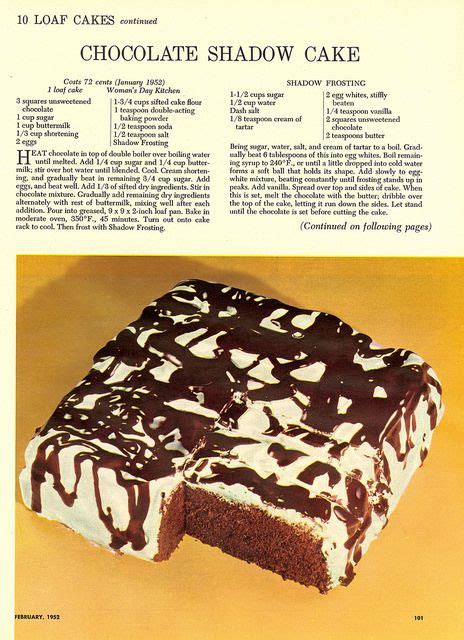 Chocolate Shadow Cake (With images) | Vintage baking, Shadow cake ...