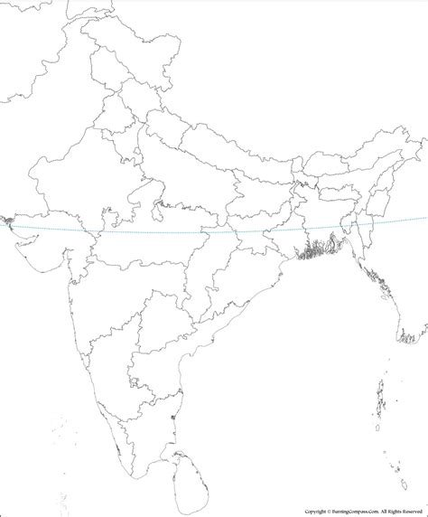 India Outline Map, India Blank Map, India Political Map Outline