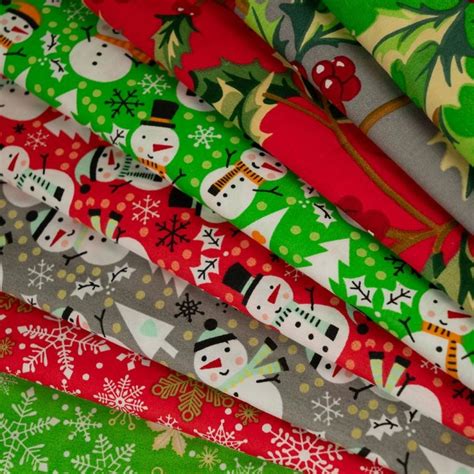 Christmas Print 100% Organic Cotton Poplin Fabric