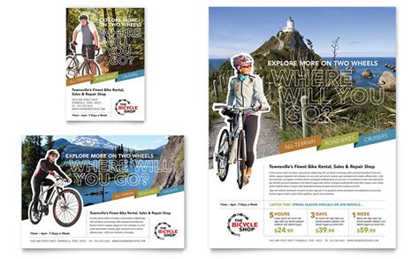 Bike Rentals & Mountain Biking Flyer & Ad Template Design