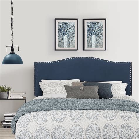 Hillsdale Furniture Kiley Upholstered King Headboard, Blue Velvet ...