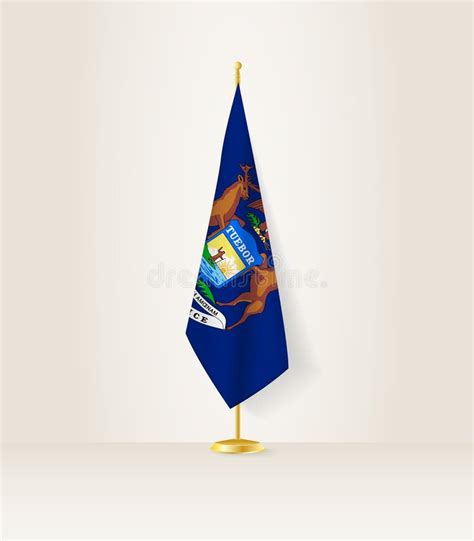 Michigan Flag on a Flag Stand Stock Vector - Illustration of states, summit: 277965055