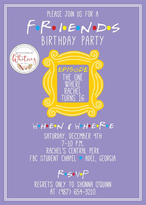 Friends Birthday Party Invitation Friends Invitation Friends - Etsy ...