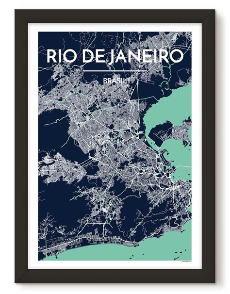 Point Two Design rio-de-janeiro-city-map print $120 Add $60 Black Semi ...