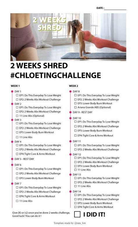 Chloe Ting Workout Schedule 2 Week Shred for Beginner | Fitness and Workout ABS Tutorial