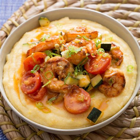 Recipe: Southern-Style Shrimp & Grits with Corn, Zucchini & Cherry Tomatoes - Blue Apron