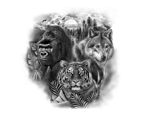 Animal Back Piece (Wolf, Tiger, Gorilla) | 19 Tattoo Designs for a ...