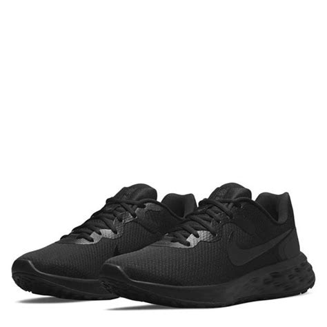 Nike | Revolution 6 Road Running Shoes Mens | Triple Black ...