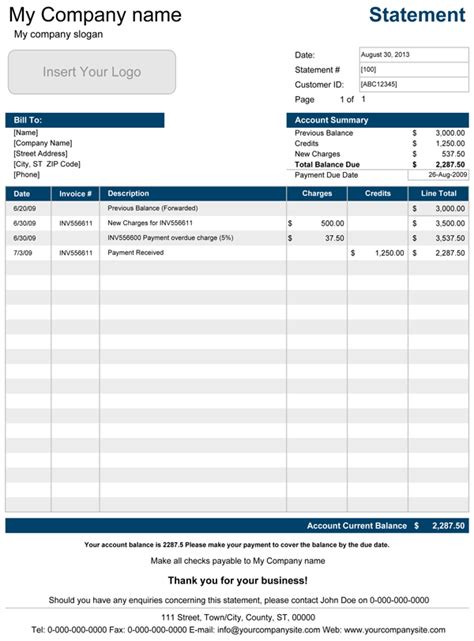 Divine Statement Of Account Excel Template Audit Recommendation Letter Multi Income