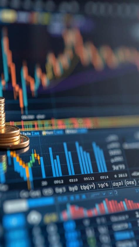 Financial Analysis Coin and Graph Chart for Stock Market Investment Stock Illustration ...