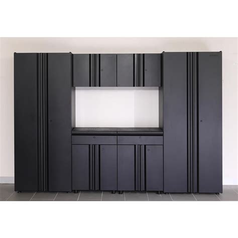 Husky 6-Piece Regular Duty Welded Steel Garage Storage System in Black (109 in. W x 75 in. H x ...