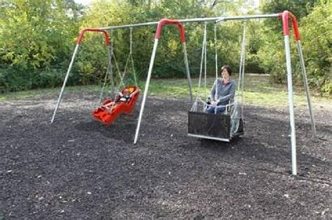 Two Bay ADA Compliant Wheelchair Swing Set with Swings