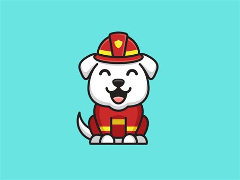 Firefighter Dog | Cartoon dog, Funny cartoon characters, Character design