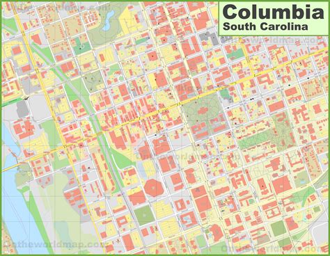 Columbia downtown map