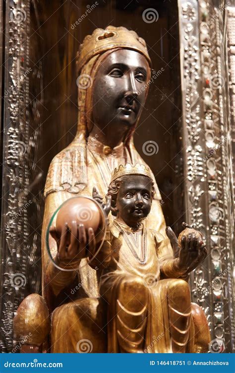 12th Century Statue of Black Madonna of Montserrat in Cathedral of ...