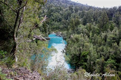 Azure Waters and Swing Bridge at Hokitika Gorge, New Zealand