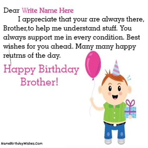 Happy Birthday Bhai Wishes With Name And Photo