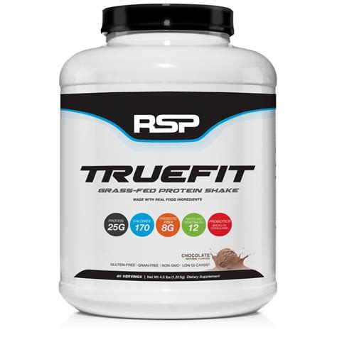 RSP Nutrition TrueFit Grass-Fed Protein Shake, Meal Replacement with Fiber & Probiotics ...