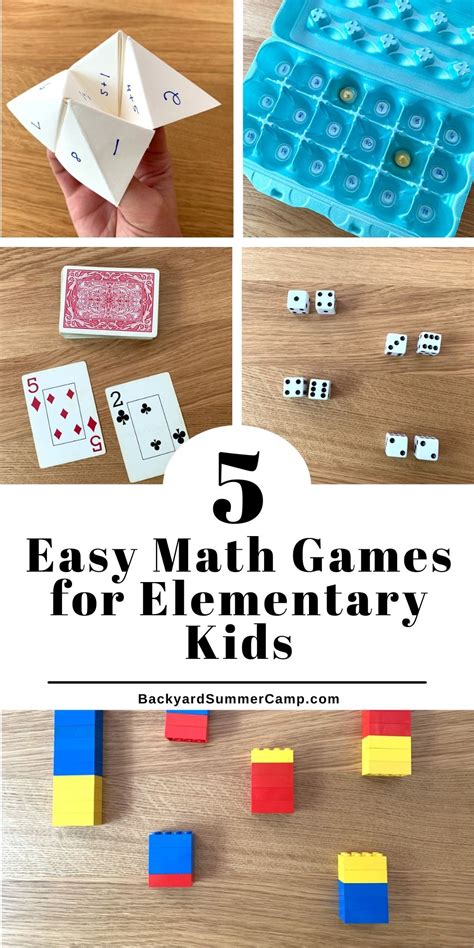 5 Easy Math Games for Elementary Kids - Backyard Summer Camp